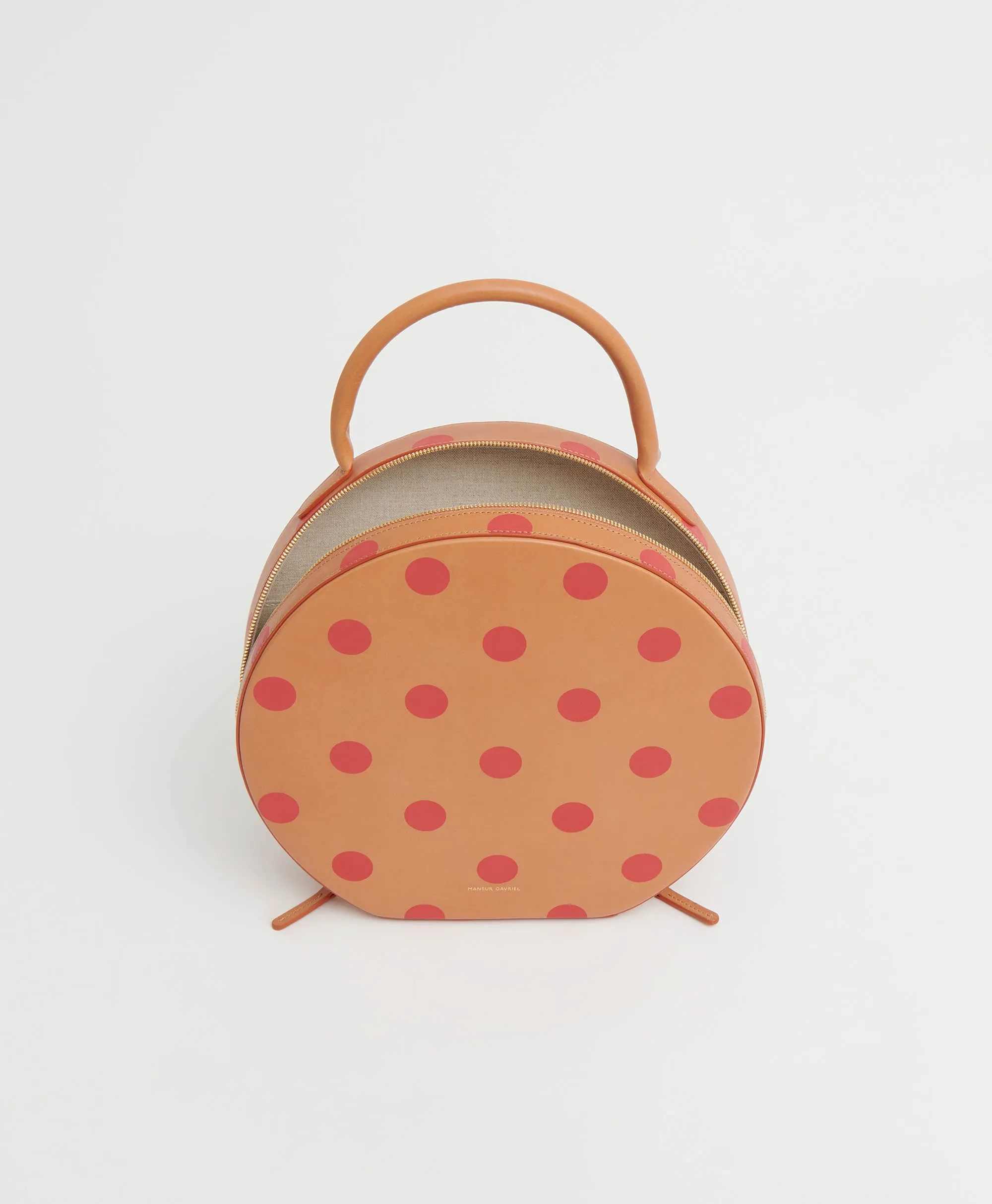 Large Circle Bag - Polka Dot - Cammello / Flamma Polka Dot