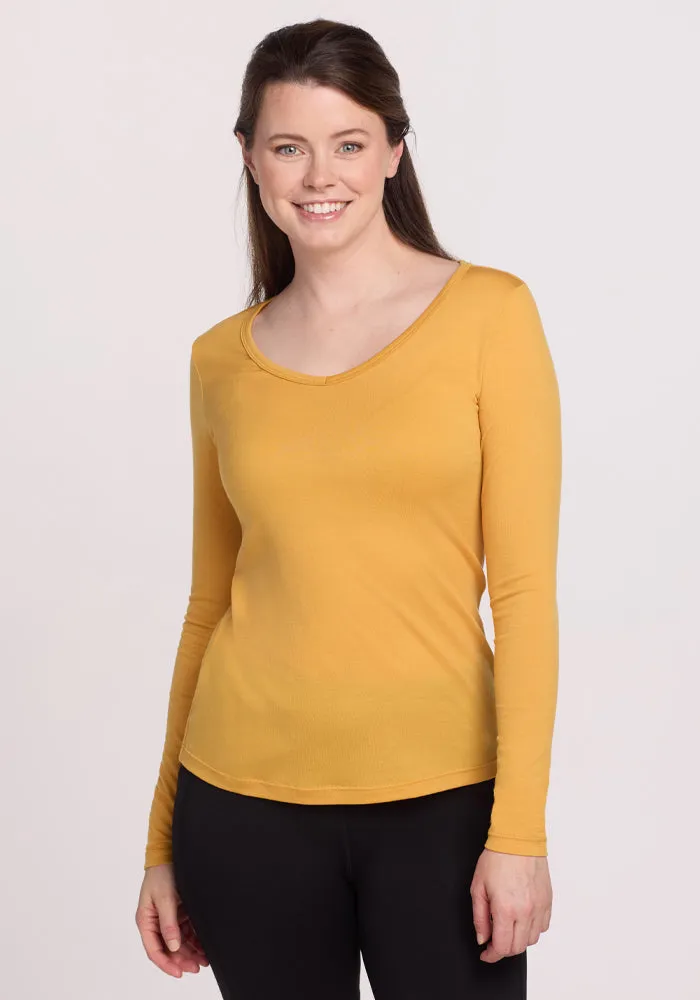 Layla V Neck Top - Marigold