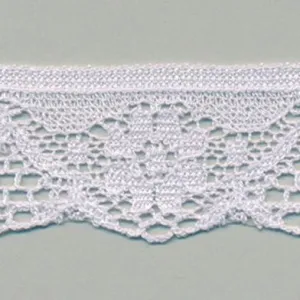 Leavers Trimming Lace #93 Silver Rose