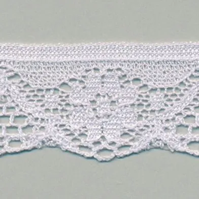 Leavers Trimming Lace #93 Silver Rose