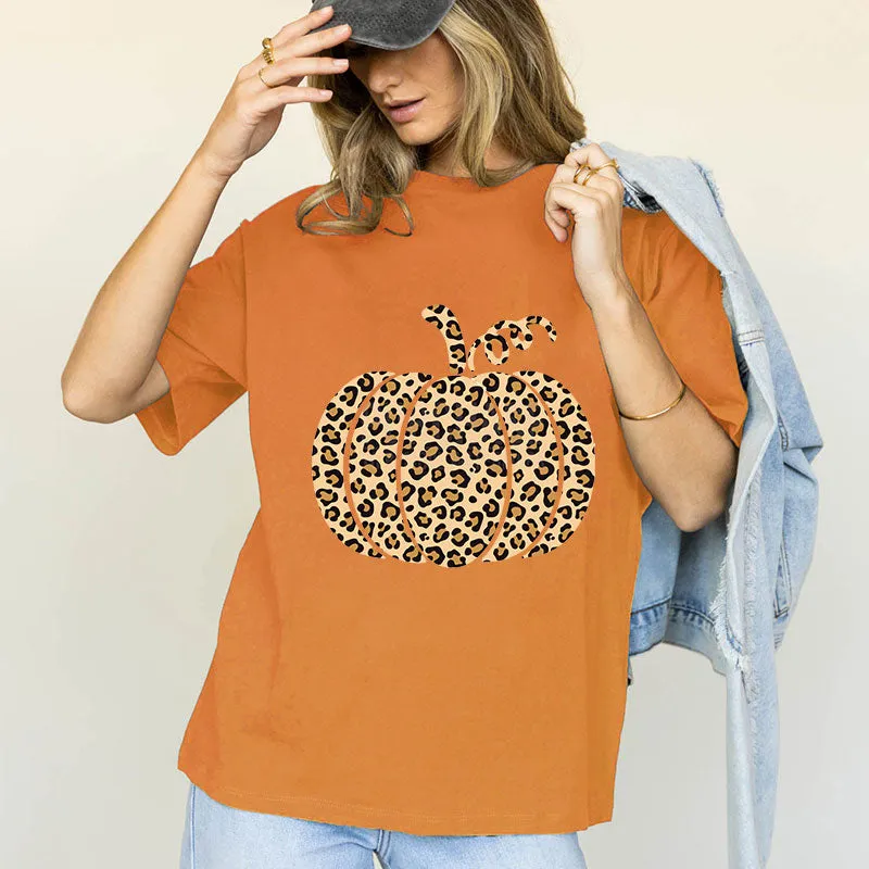 Leopard Pumpkin Cotton Tee