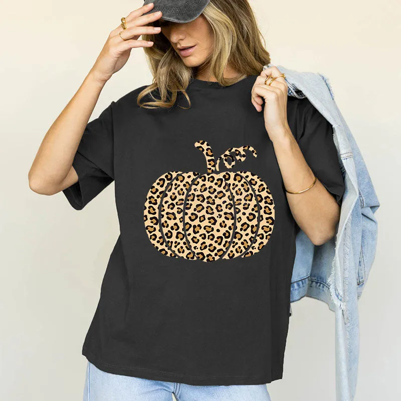 Leopard Pumpkin Cotton Tee