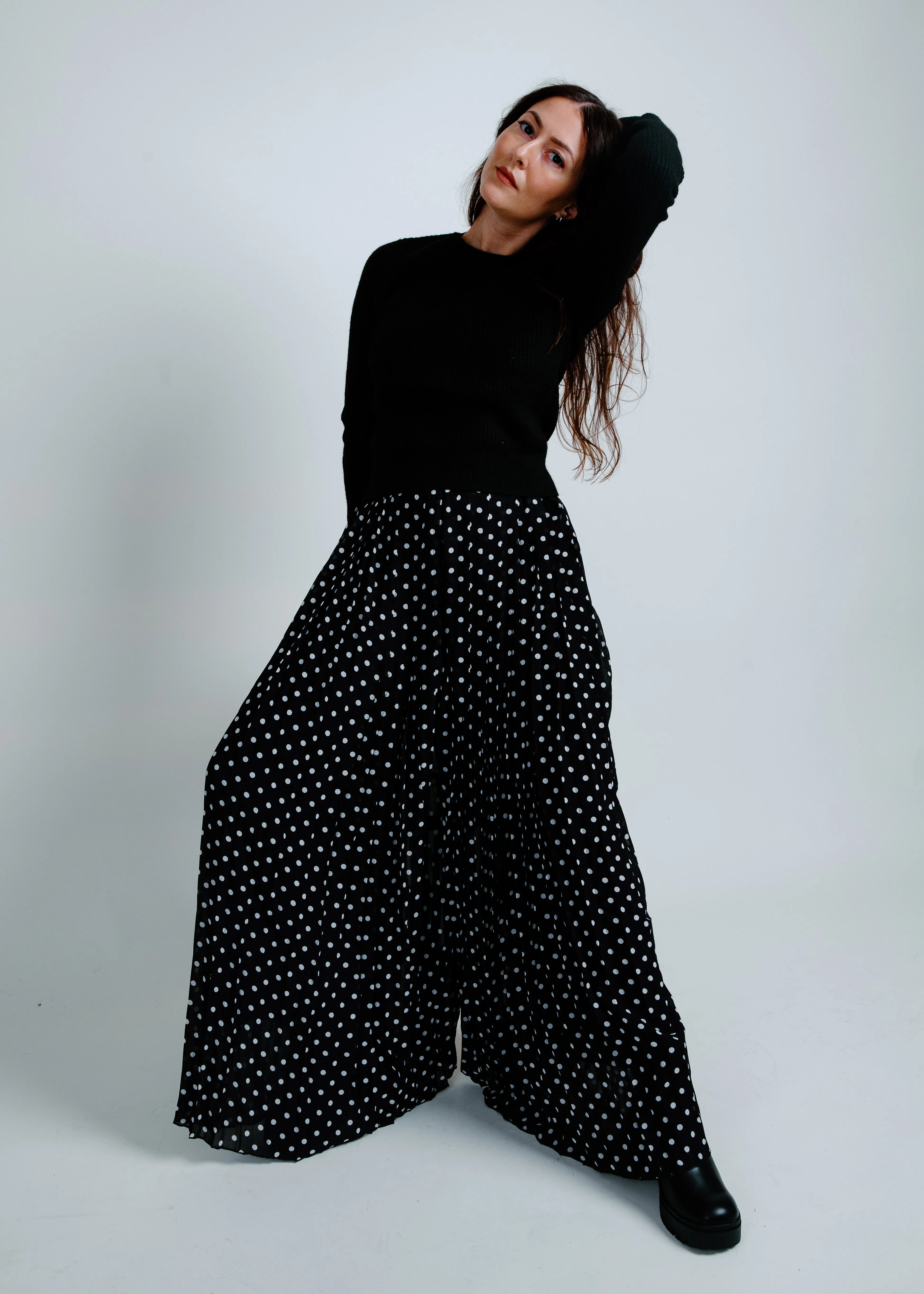 Linda Flowy Wide Leg Polka Dot Pants