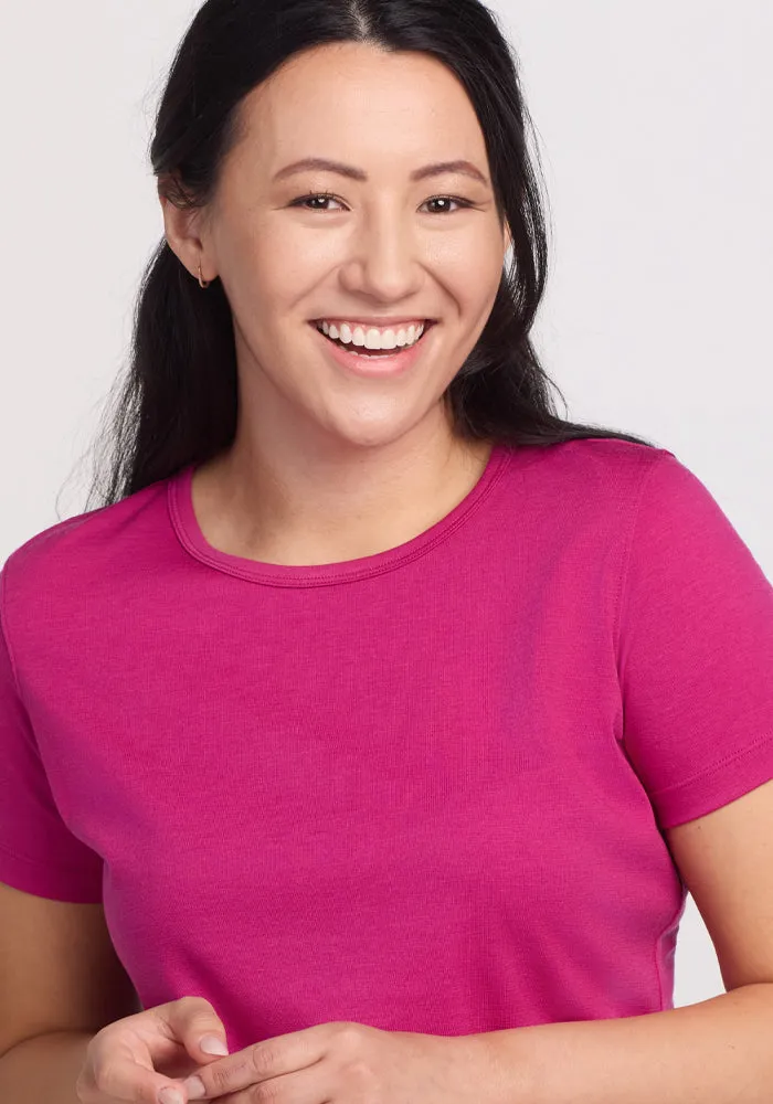 Liza Crew Neck Tee - Berry Punch