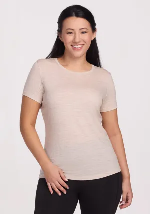 Liza Crew Neck Tee - Cream Heather