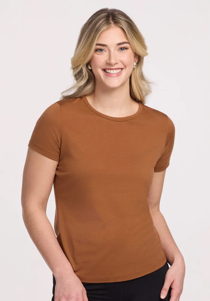 Liza Crew Neck Tee - Sahara Dust