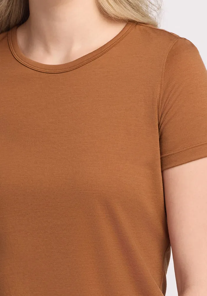 Liza Crew Neck Tee - Sahara Dust