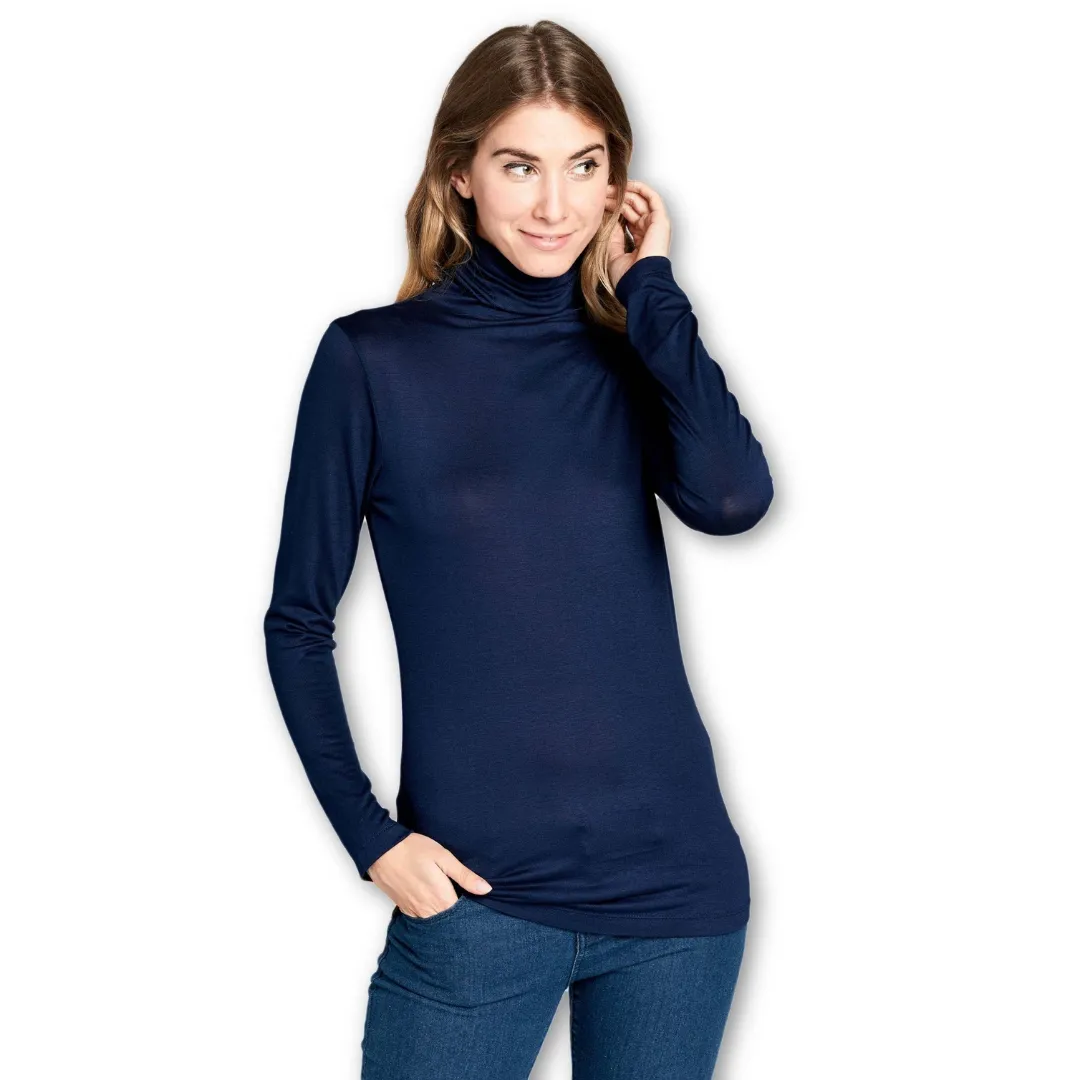 Long Sleeve Turtleneck Sweater - Navy