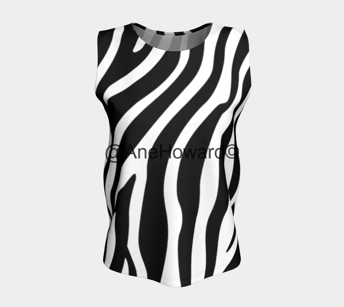 Long Tank Top- Zebra