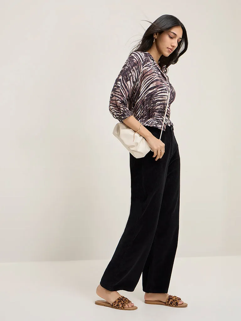 LOV Burgundy Animal Printed Shirt