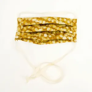 Maize Dot Batik Linen Reuseable Pleated Face Mask