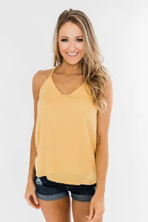 Make You Notice Me Racerback Tank Top- Golden Yellow