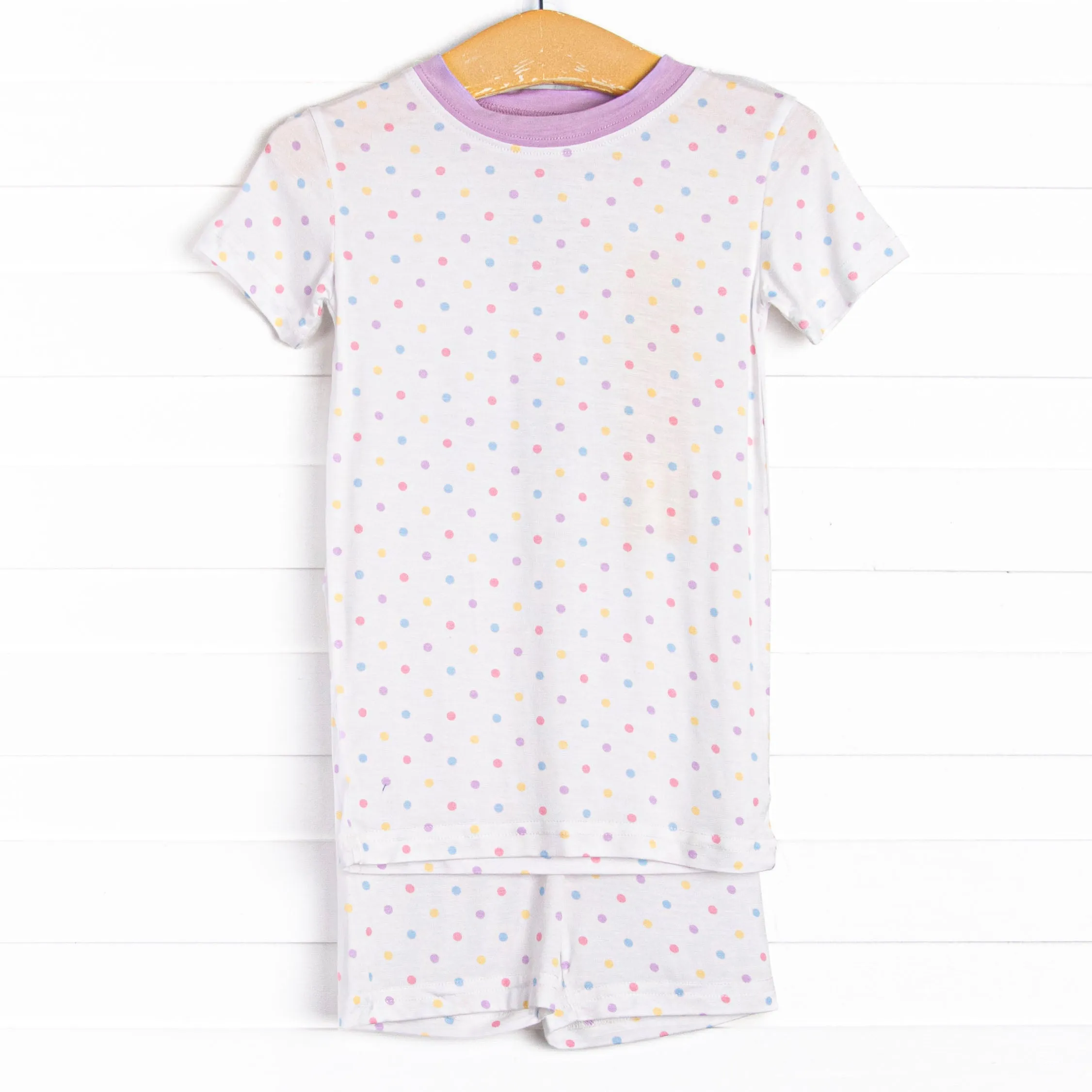 Mary Multidot Bamboo Pajama Short Set, Purple