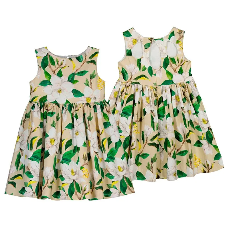 MAYORAL - Floral Printed Dress - Beige