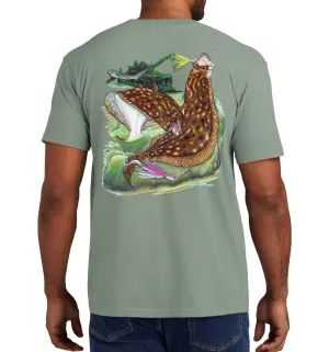 Men's Flounder Reef Short Sleeve Garment Dyed Bay Pocket T-Shirt