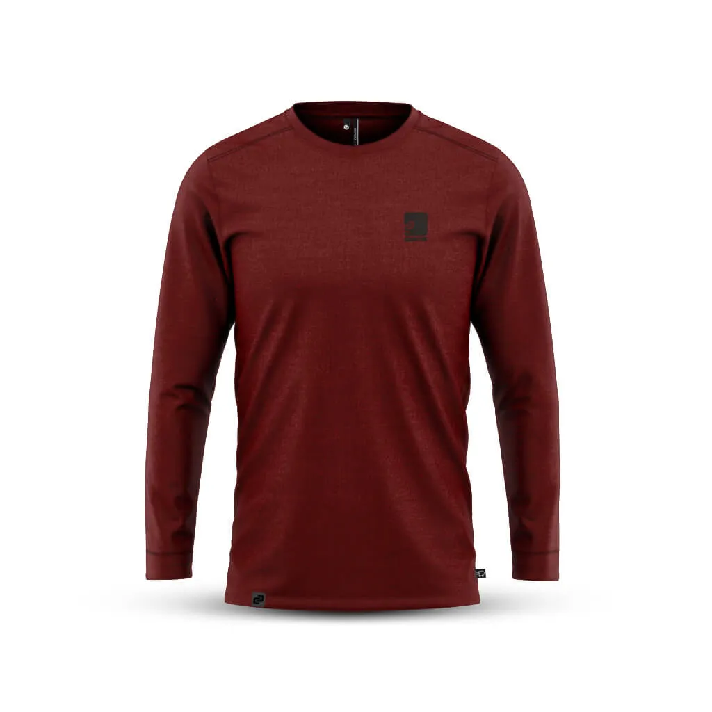 Men's Long Sleeve Merino T Shirt (Bloodstone)