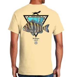 Men's Sheepshead Toothy Critters Short Sleeve Vegas Gold Cotton T-Shirt