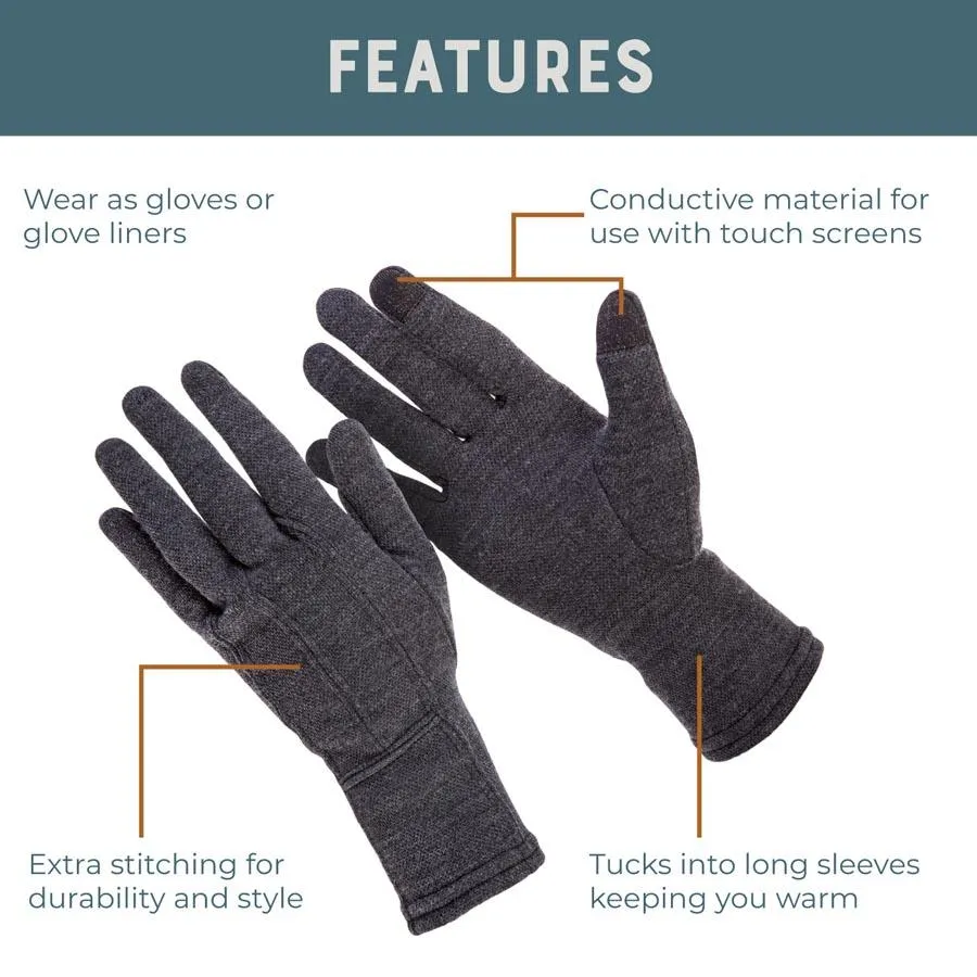 Merino Blend Touch Screen Liner Gloves