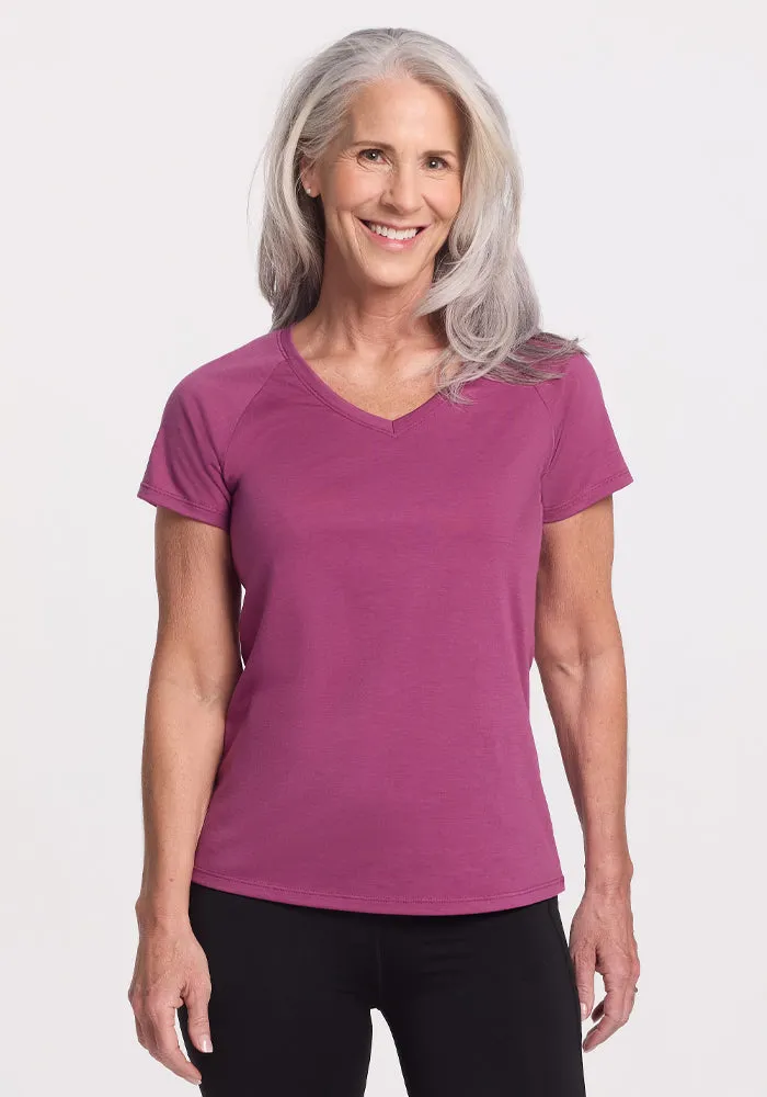 Mia V Neck - Jam Berry