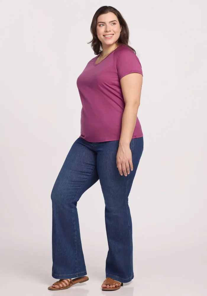 Mia V Neck - Jam Berry