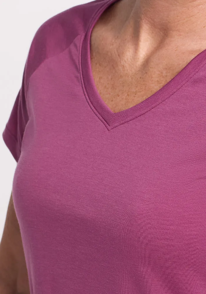 Mia V Neck - Jam Berry