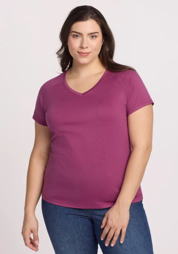 Mia V Neck - Jam Berry