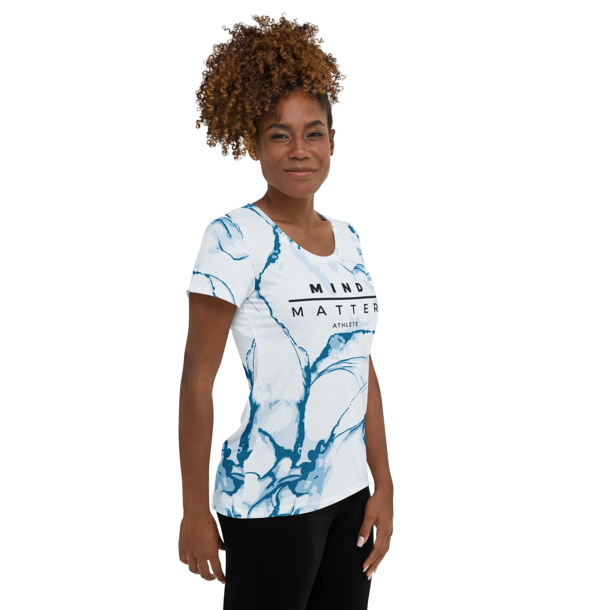 MM Marble- Women's Athletic T-shirt