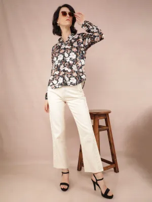 Multi-Color Floral Print Shirt