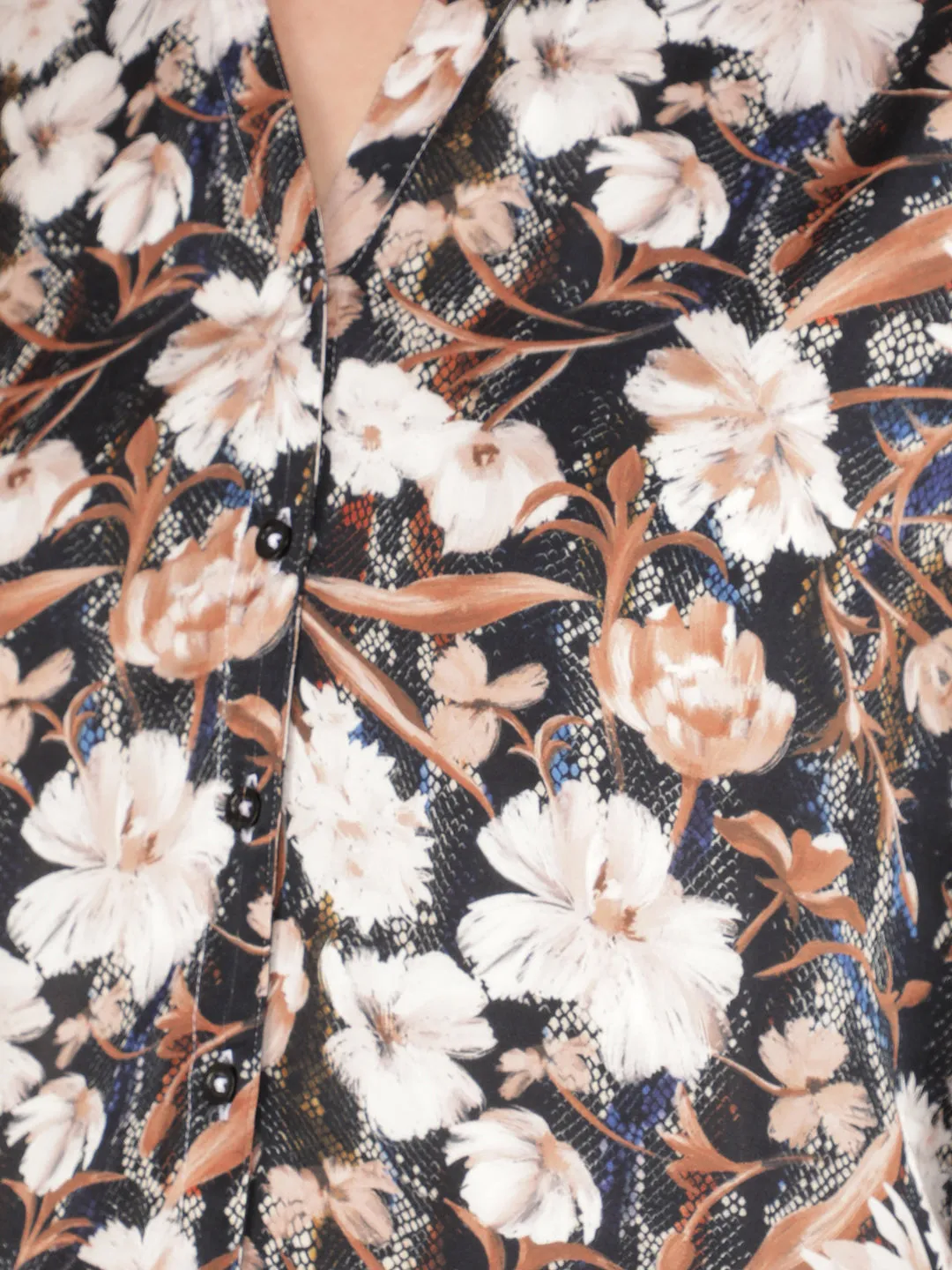 Multi-Color Floral Print Shirt