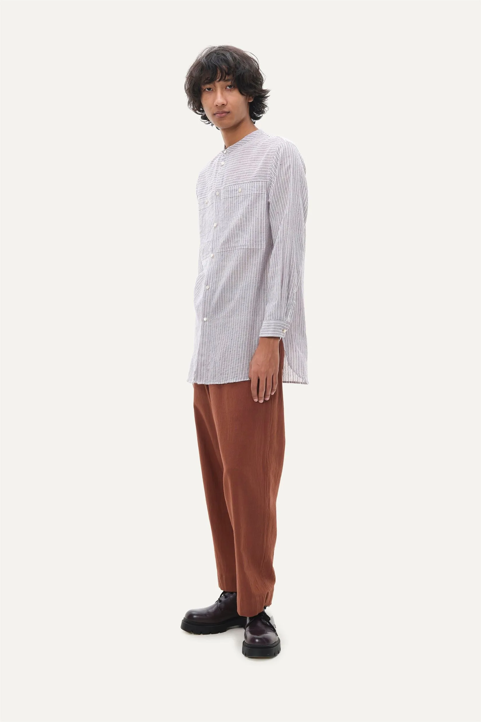 Naushad Ali I Polka shirt,Mint Signature Spring Summer 2025 High twisted cotton crepe Mint NA SS24 M04