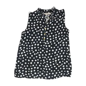 Navy Polka Dot Sleeveless Blouse