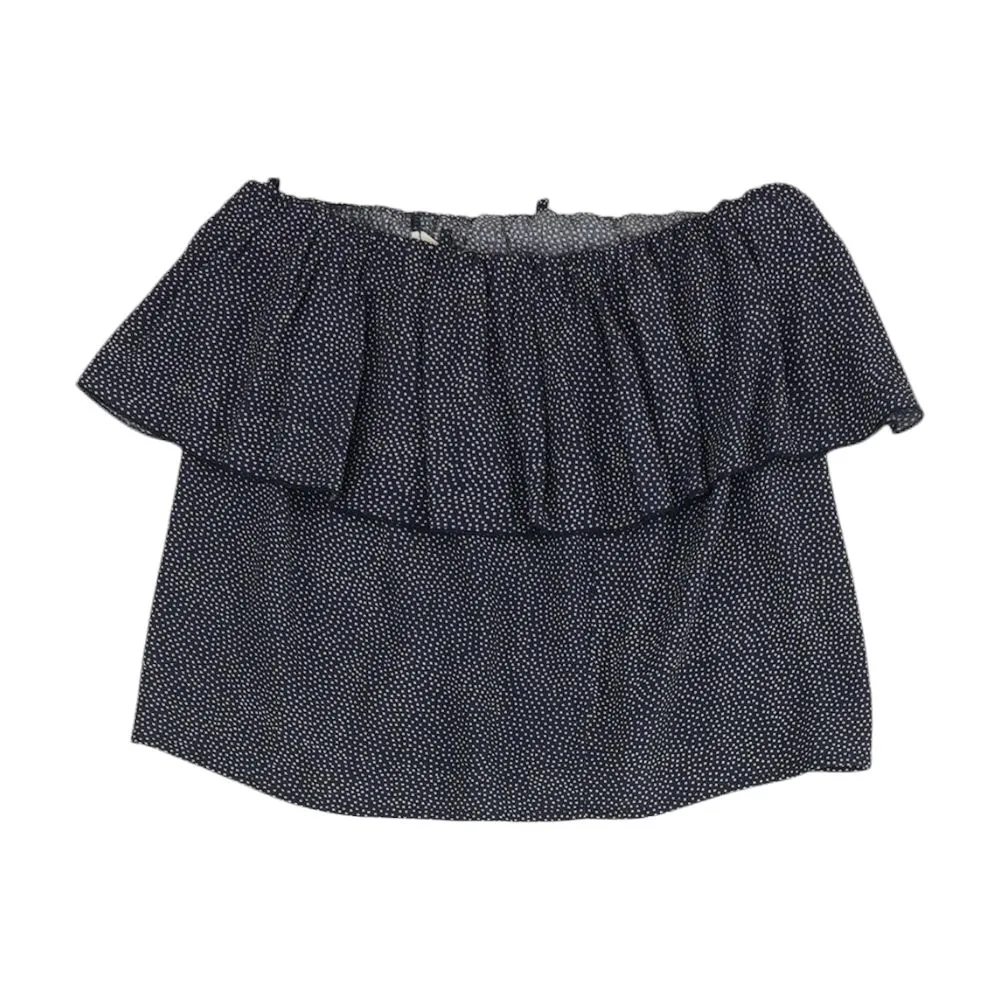Navy Polka Dot Sleeveless Blouse