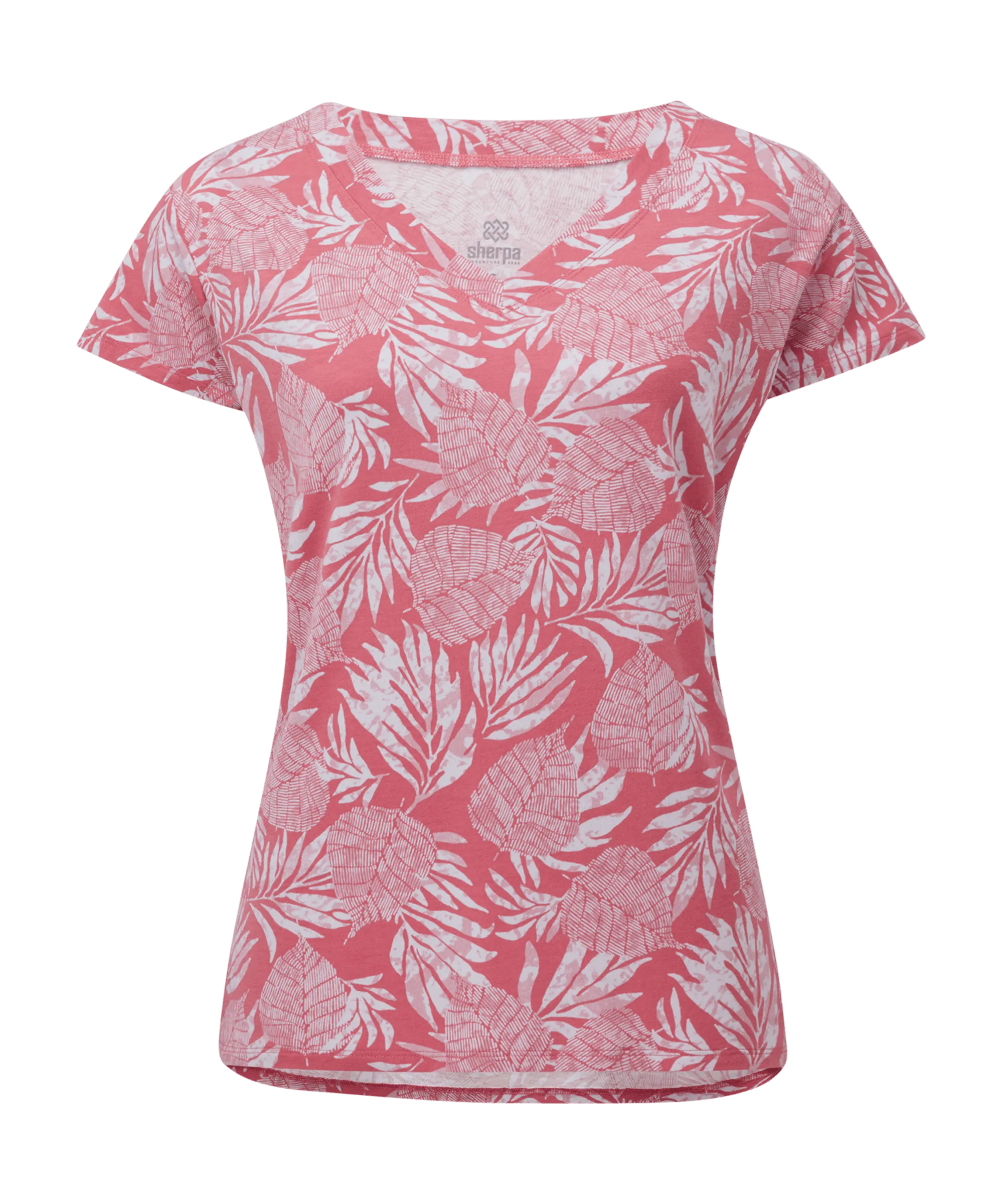 Neha V-Neck T-Shirt - Rosie Bhodi Leaf