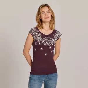 NEW! Wild Roses Bamboo T-Shirt in Purple by Umsteigen