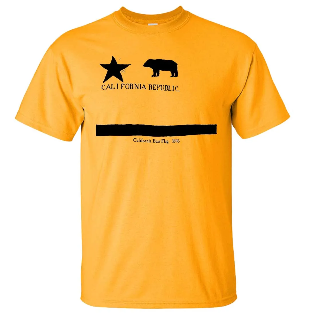 Old California Bear Flag 1846 Black Print Asst Colors T-shirt/tee