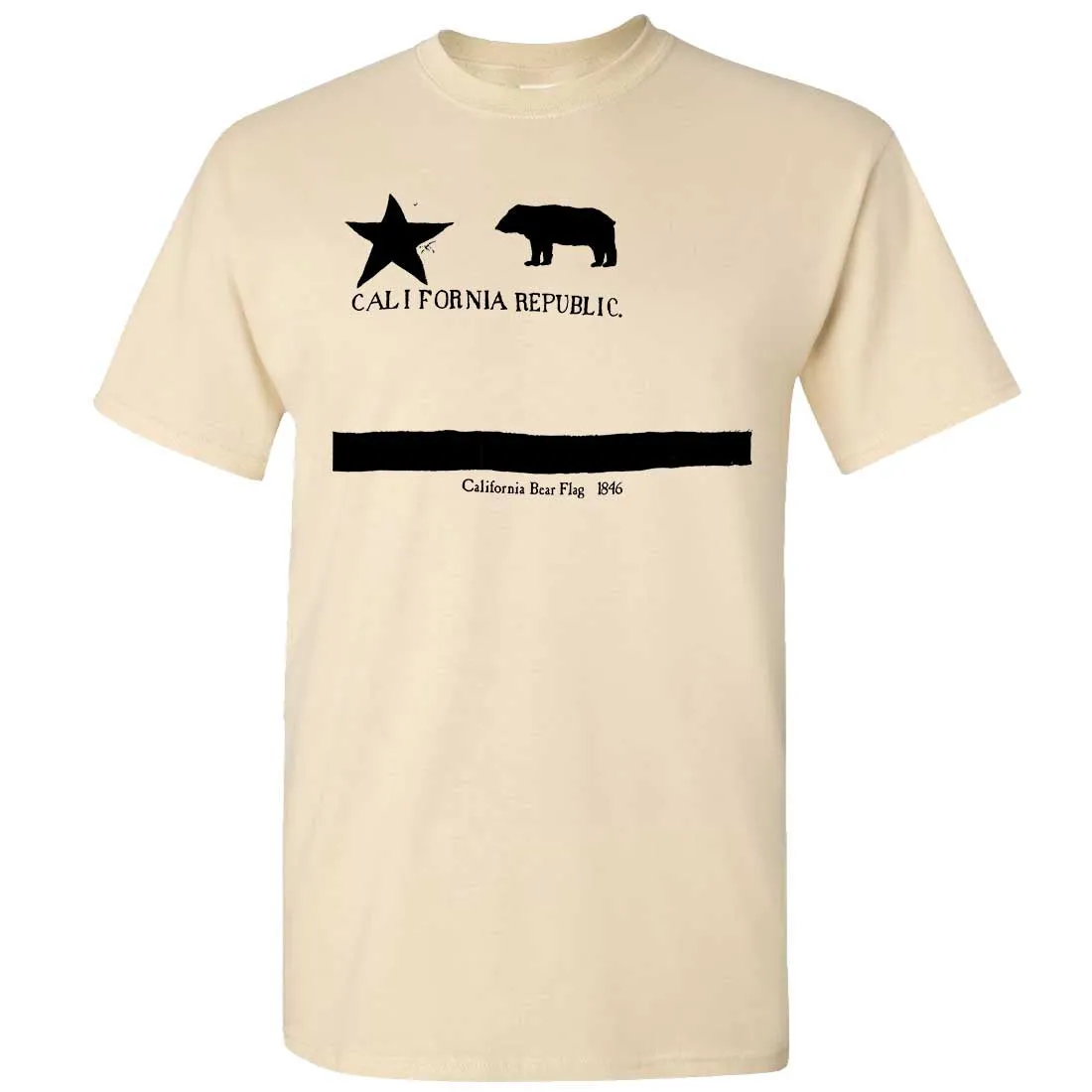 Old California Bear Flag 1846 Black Print Asst Colors T-shirt/tee