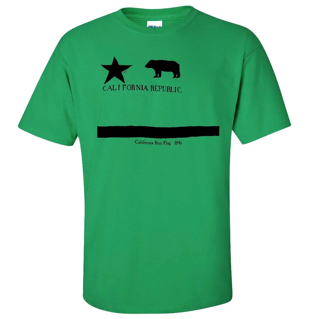 Old California Bear Flag 1846 Black Print Asst Colors T-shirt/tee