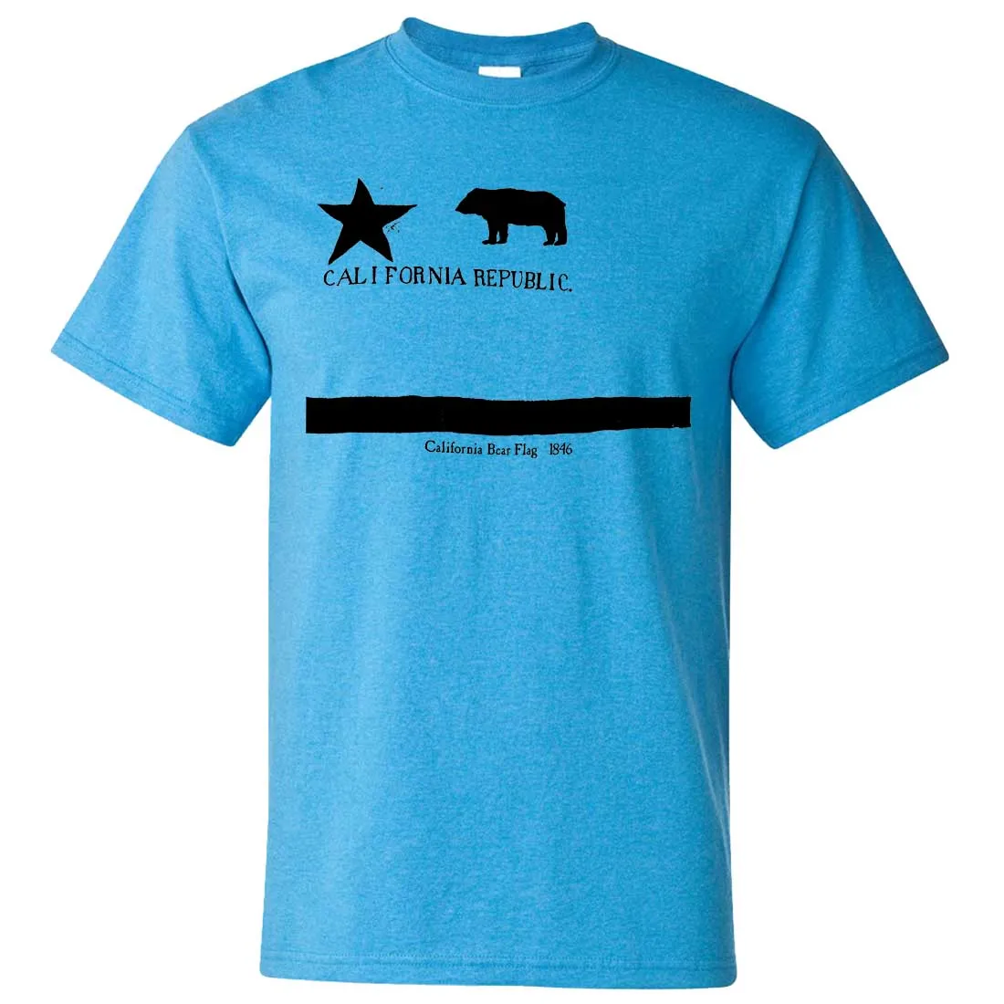 Old California Bear Flag 1846 Black Print Asst Colors T-shirt/tee