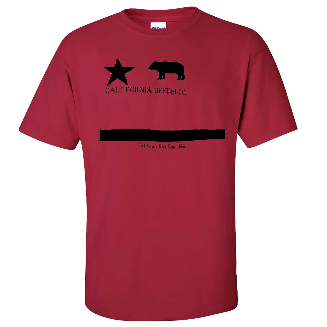 Old California Bear Flag 1846 Black Print Asst Colors T-shirt/tee