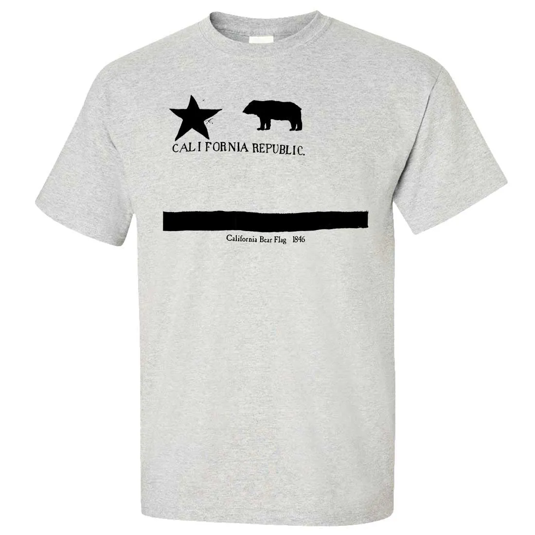 Old California Bear Flag 1846 Black Print Asst Colors T-shirt/tee