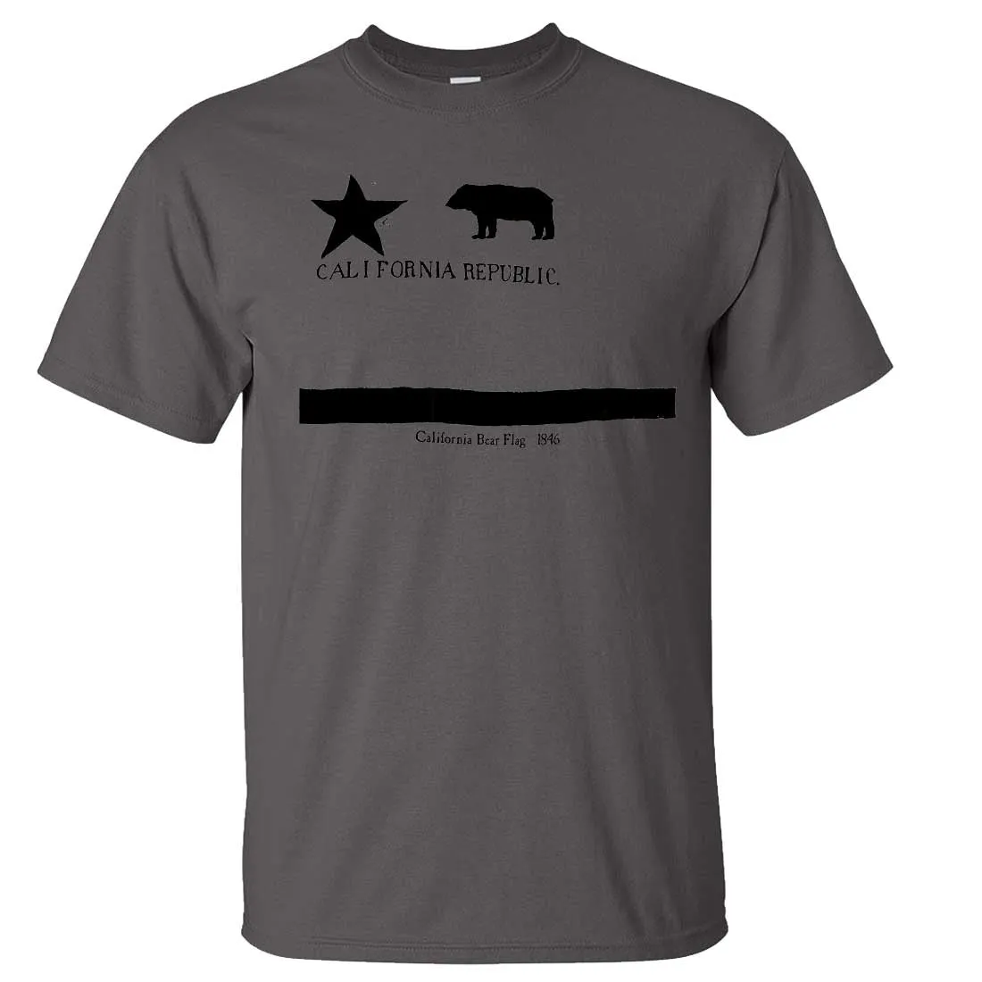 Old California Bear Flag 1846 Black Print Asst Colors T-shirt/tee