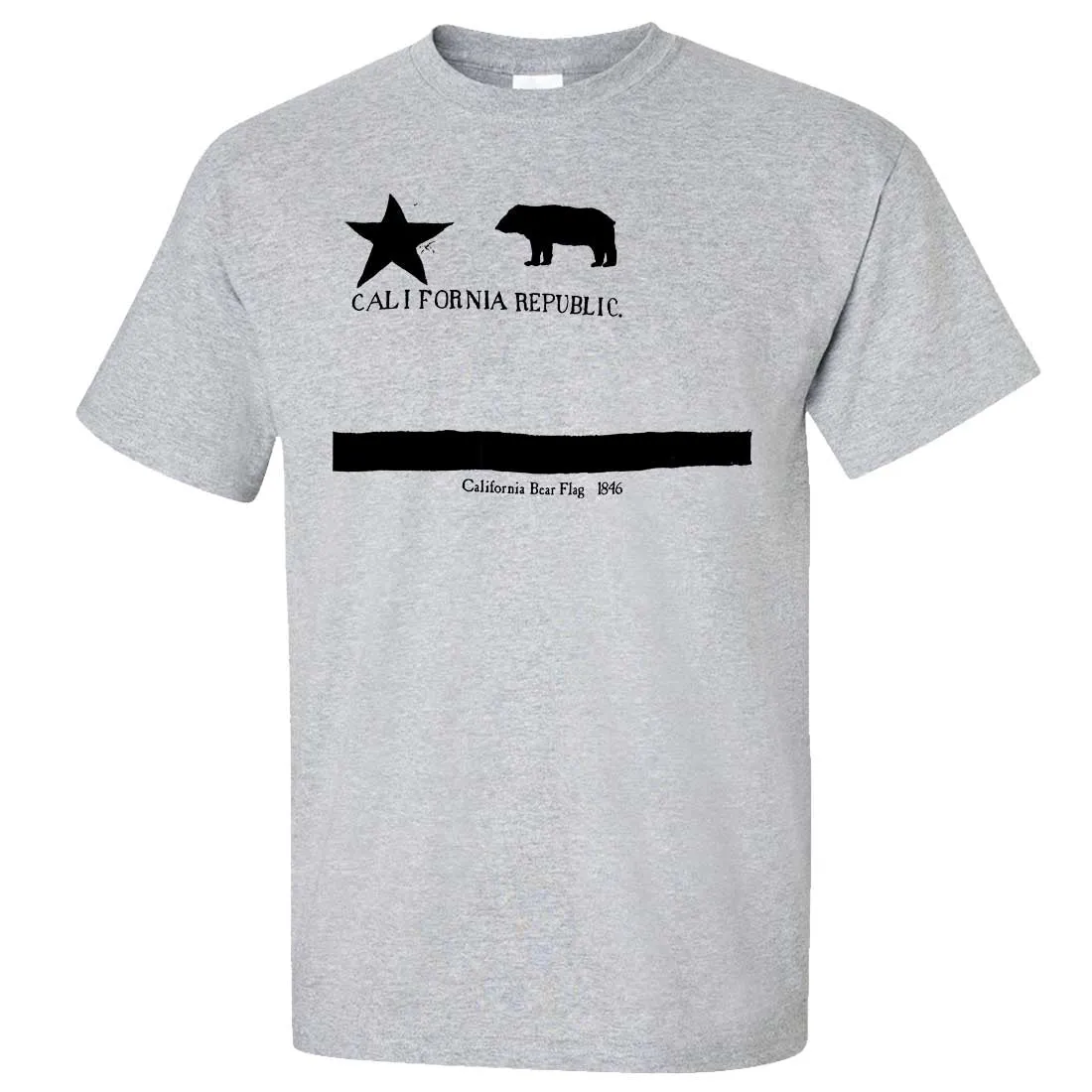 Old California Bear Flag 1846 Black Print Asst Colors T-shirt/tee