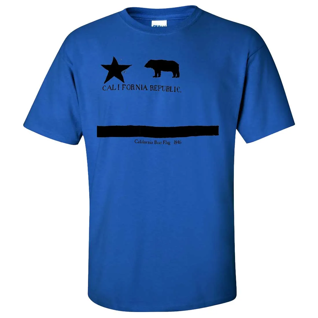 Old California Bear Flag 1846 Black Print Asst Colors T-shirt/tee