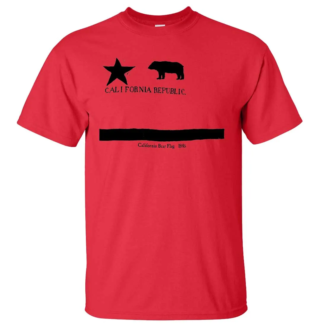 Old California Bear Flag 1846 Black Print Asst Colors T-shirt/tee
