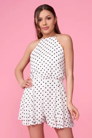 Ottis White Polka Dot Romper