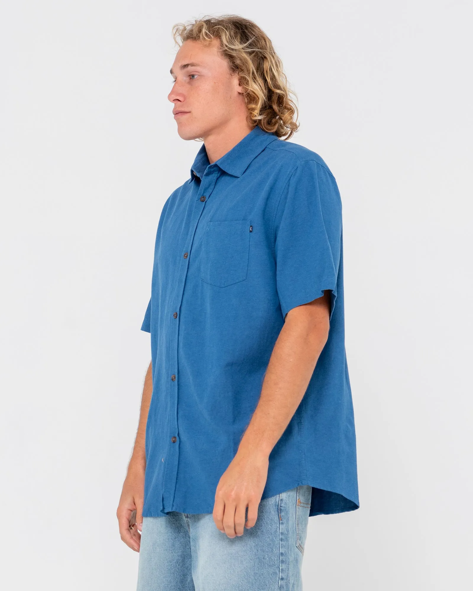 Overtone Short Sleeve Linen Shirt