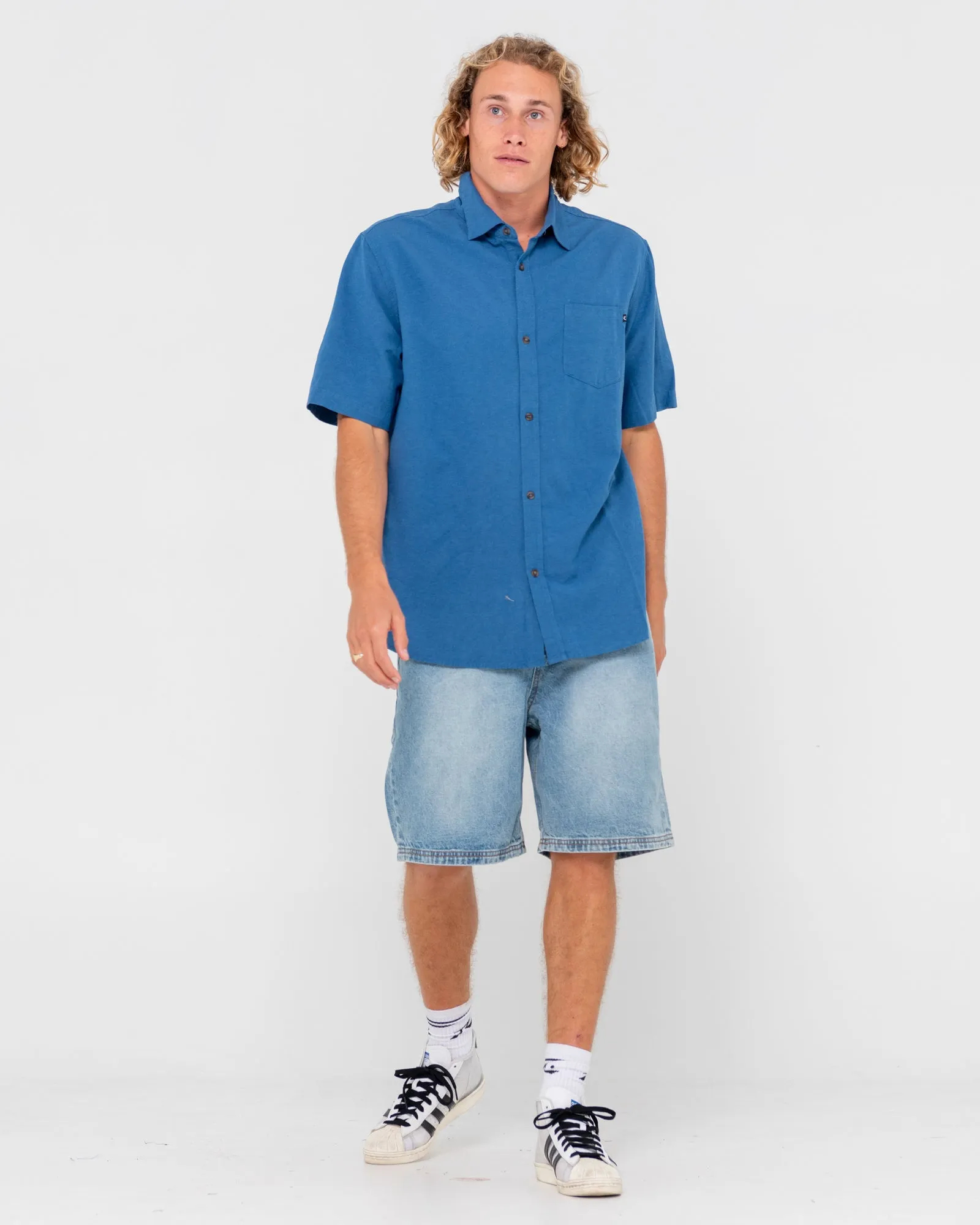 Overtone Short Sleeve Linen Shirt