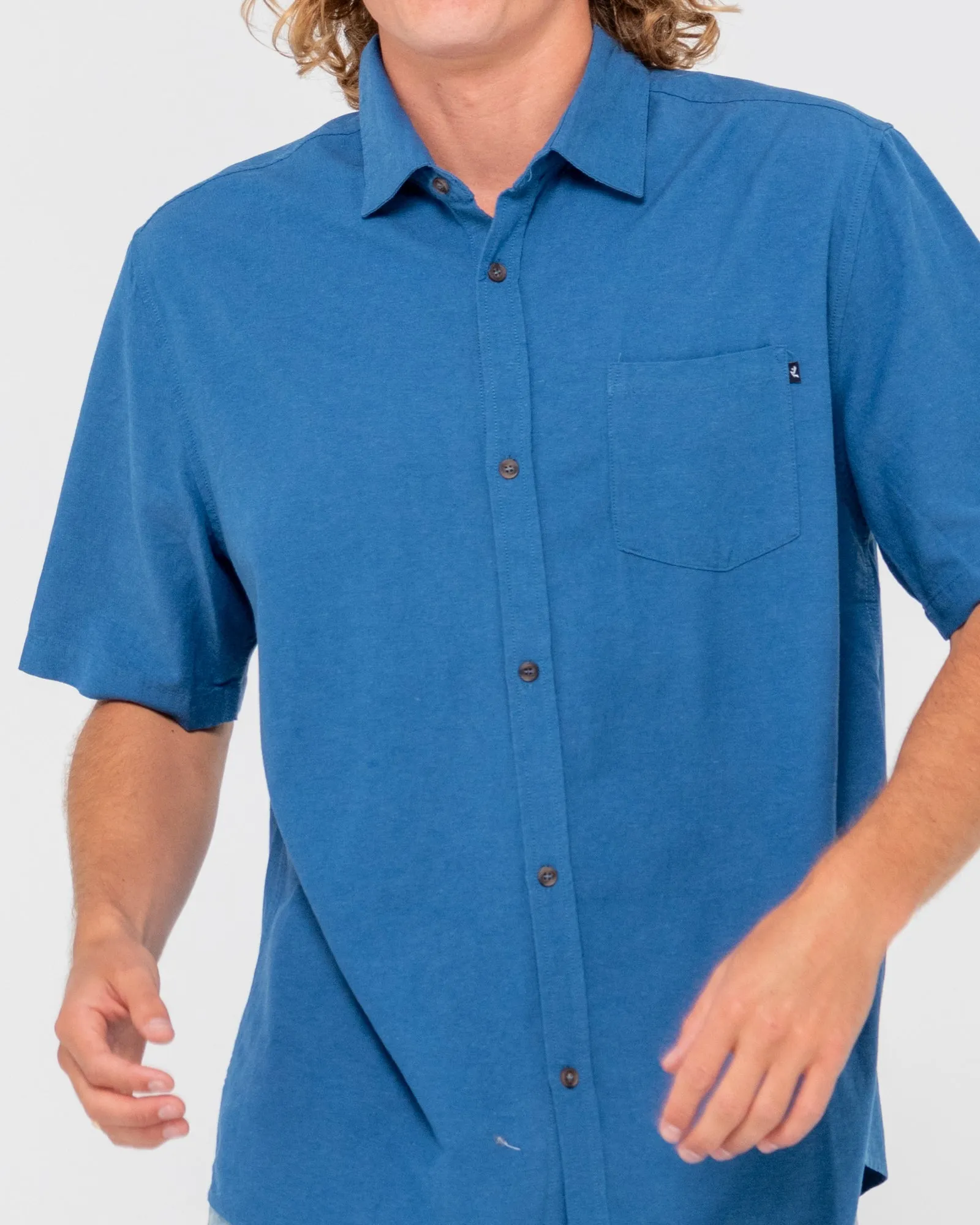 Overtone Short Sleeve Linen Shirt
