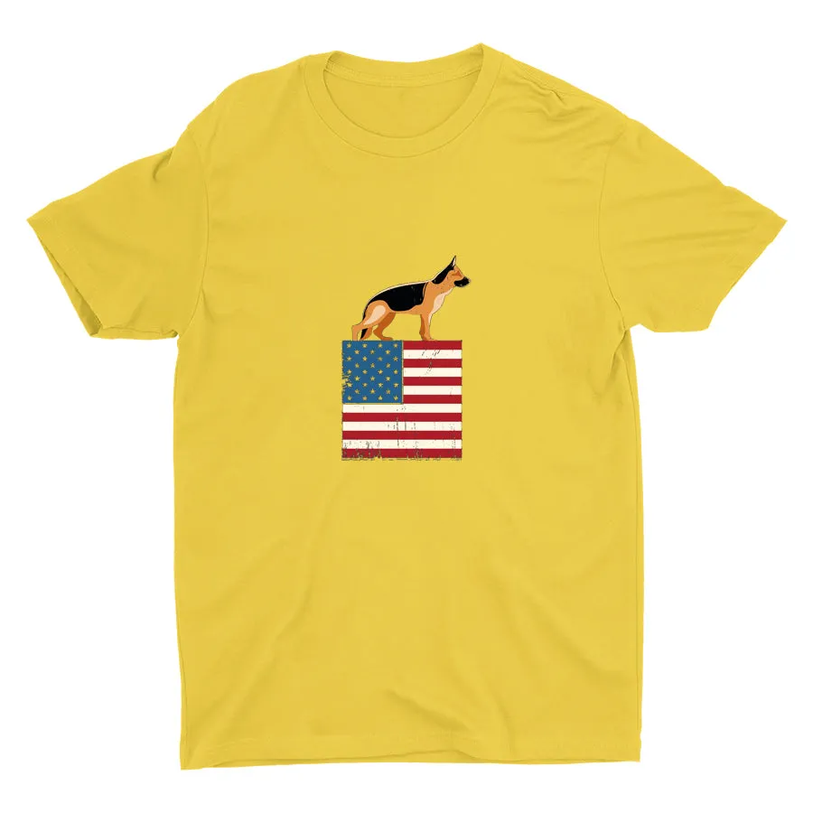 Patriotic German Shepherd Cotton Tee