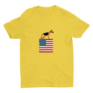 Patriotic German Shepherd Cotton Tee